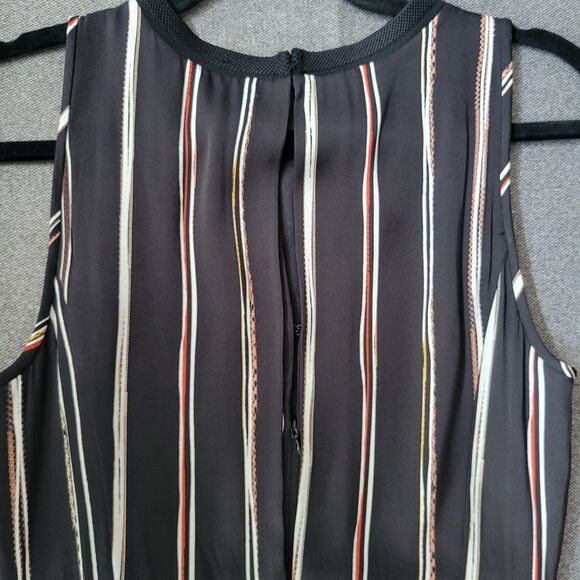 Classiques Entier Size 2 Black Striped Silk Blend Handkerchief Hem Dress READ652 - Picture 4 of 11